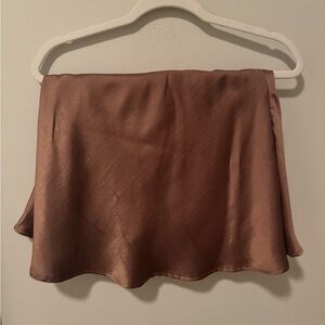 Fab’rik Satin Mini Skirt - Brown
